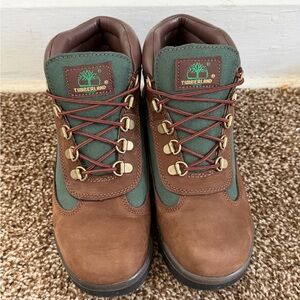 Timberland Field Boot Beef and Broccoli Kids Size 5.5Y Brown Green 16937